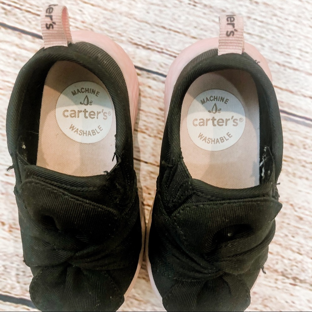 Carter’s Black Bow Sneakers - Picture 2 of 3